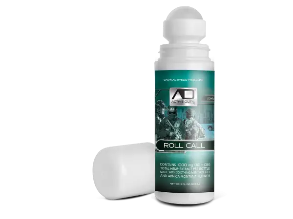 Active Duty RX™ Mentholated Roll-On Gel 1000mg CBD + CBG, 90 mL