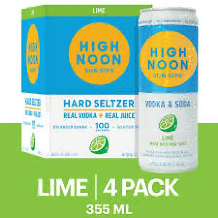 High Noon Lime Vodka & Soda 355ml 4 Pack