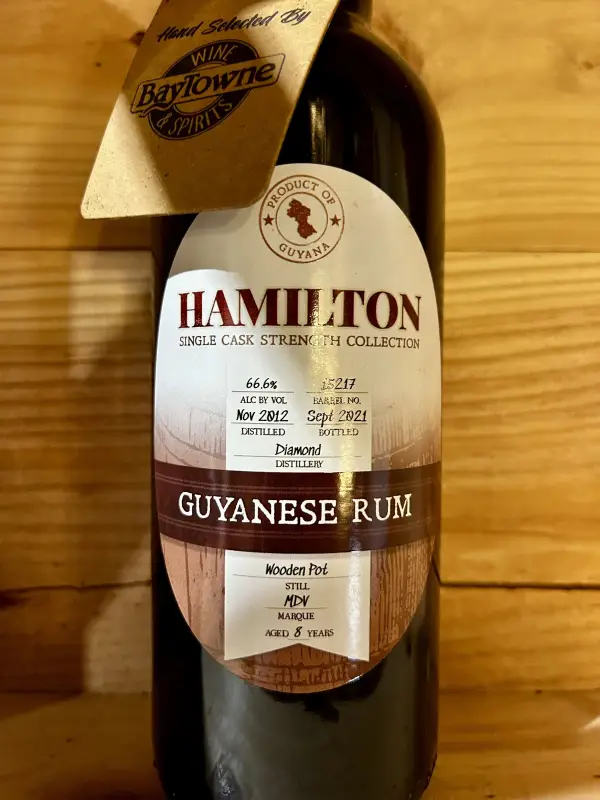 Hamilton Guyanese Wooden Pot Still Rum 750ml