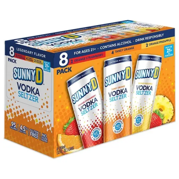 SunnyD Vodka Seltzer Variety Pack 8 Pack 12oz Cans