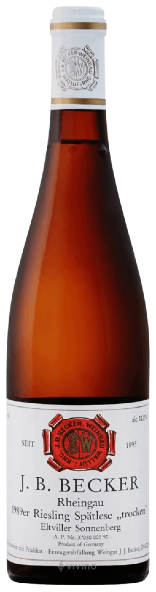 J.B. Becker Eltviller Sonnenberg Riesling Spätlese Trocken 2001 1.5L