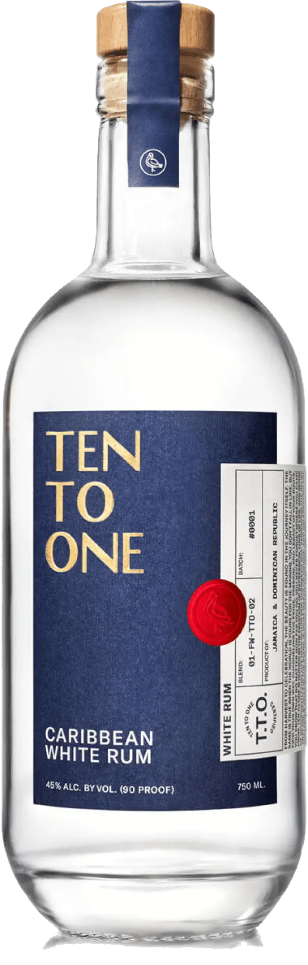 Ten To One White Rum 90 Proof 750ml