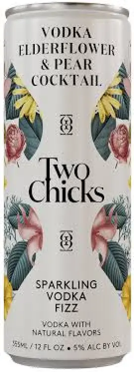 Two Chicks Vodka Fizz Pear & Elderflower 4pk 12oz