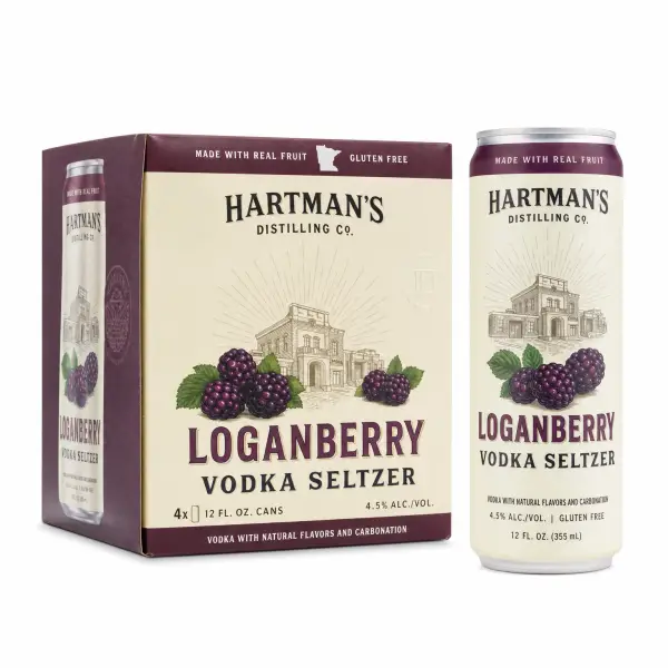 Hartman's Loganberry Vodka Seltzer 4pk 12oz Cans