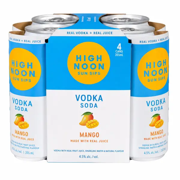 High Noon Mango Vodka Soda 4pk 355ml