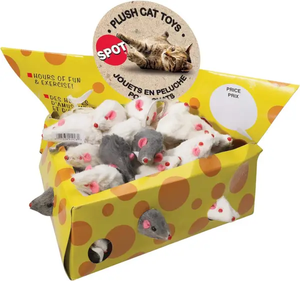 2 Fur Mice w/Rattle