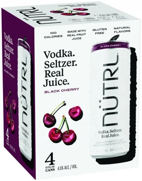 Nütrl Vodka Seltzer Black Cherry 4 Pack 12oz Cans