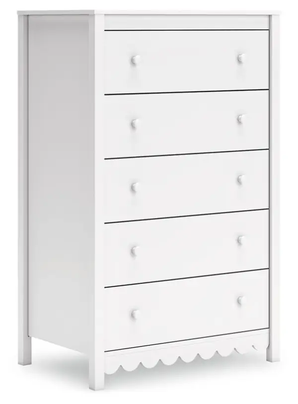 Hallityn - Five Drawer Chest - White