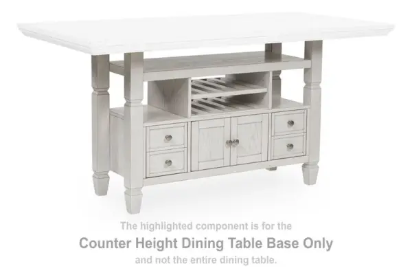 Robbinsdale - Rectangular Dining Counter Table Base - Antique White