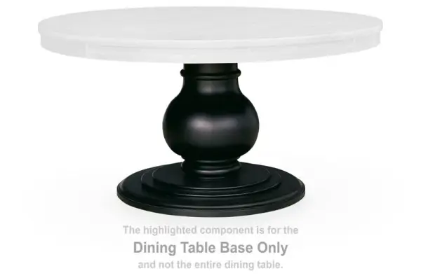 Ridgester - Round Dining Room Table Base - Black
