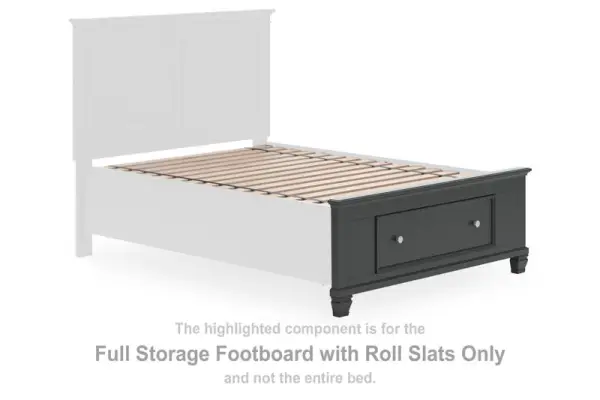 Lanolee - Full Storage Footboard With Roll Slats - Black