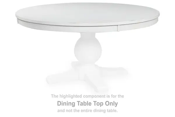 Greddinton - Round Dining Room Table Top - White