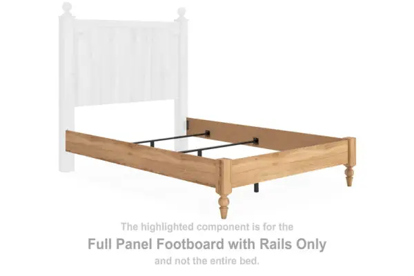 Aleaport - Full Panel Footboard With Rails - Warm Brown
