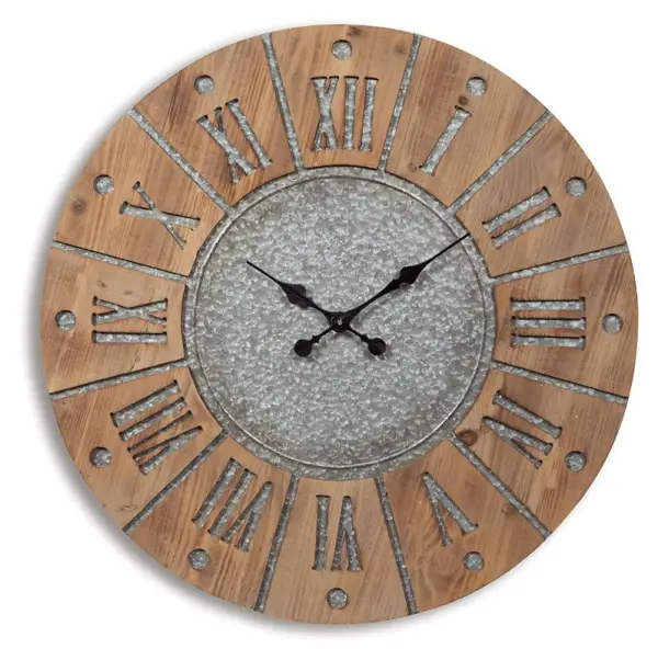 Payson - Wall Clock - Antique Gray / Natural