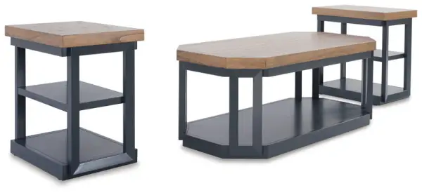 Landocken - Occasional Table Set (Set of 3) - Brown / Blue