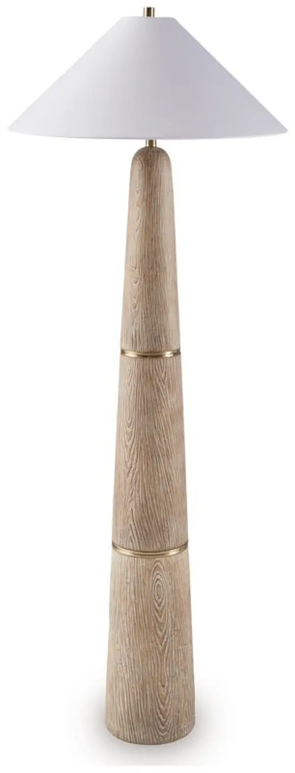 Gasparleigh - Poly Floor Lamp - Brown / Gold Finish