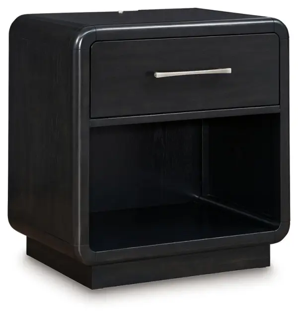 Rowanbeck - One Drawer Night Stand - Black