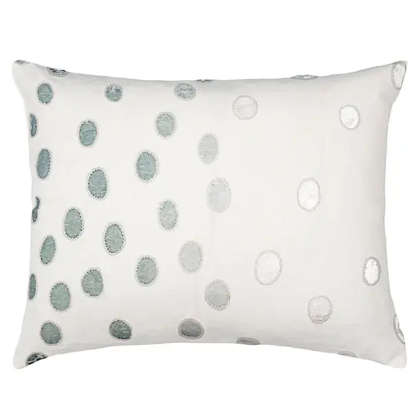 Ovals Appliqued Linen Decorative Pillow By Kevin O'Brien Studio