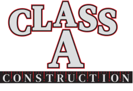 The logo reads CLASS A above a ruler with CONSTRUCTION written on it in red letters.