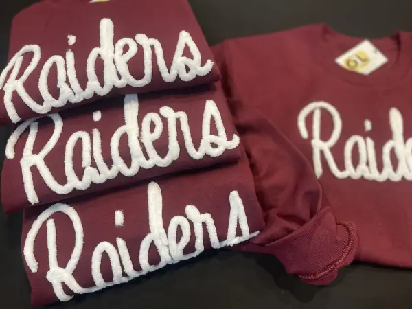 CAL-MUM RAIDERS CHENILLE YARN CREWNECK