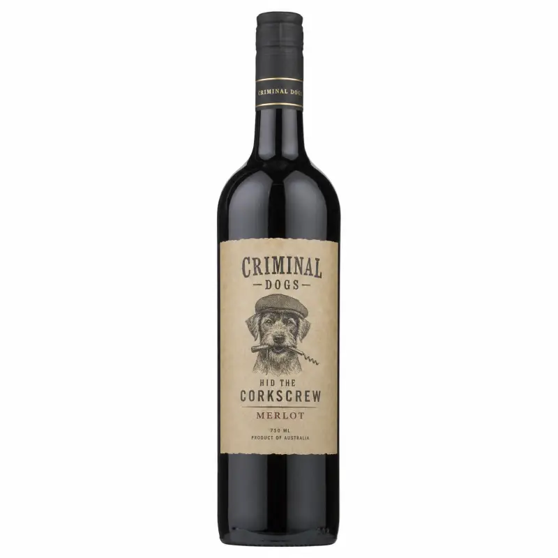 Criminal Dogs Hid The Corkscrew Merlot 750ml