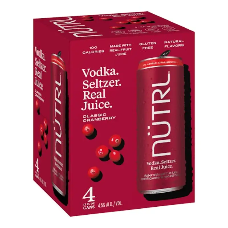 NÜTRL Cranberry Vodka Seltzer 4 x 355ml