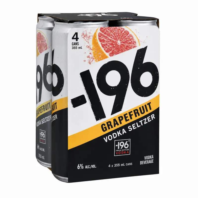 -196 Grapefruit Vodka Seltzer 4 Pack 355ml