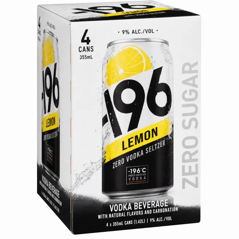 -196 Lemon Zero Vod Slzr 4pk 355ml Cans