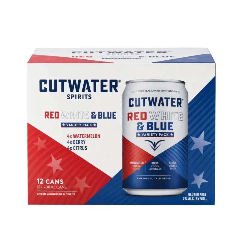 Cutwater Red White & Blue 12 Pack 200ml