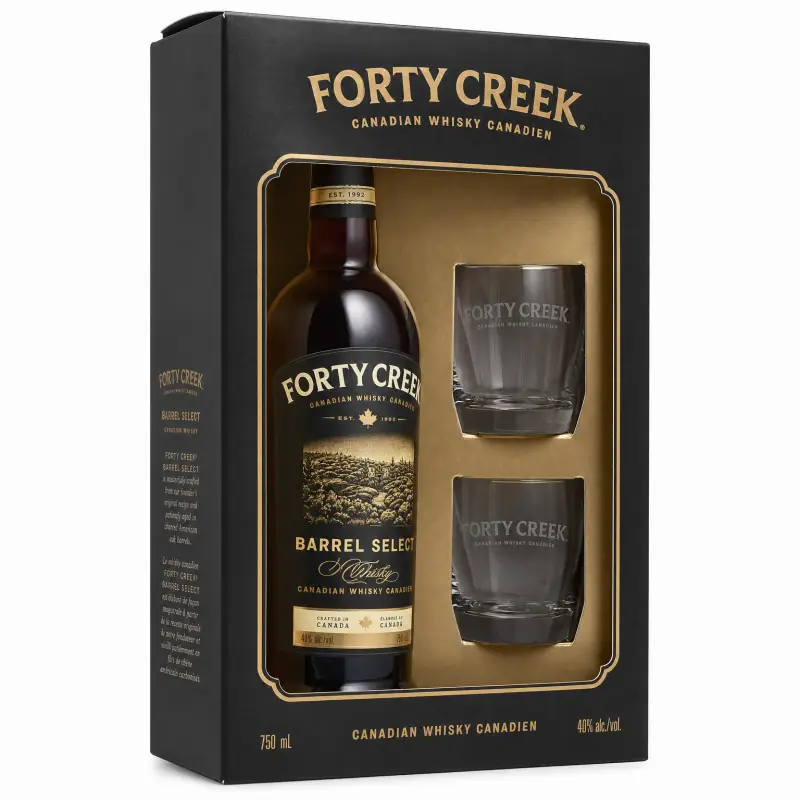 Forty Creek Barrel Select Canadian Whisky Gift Set 750ml