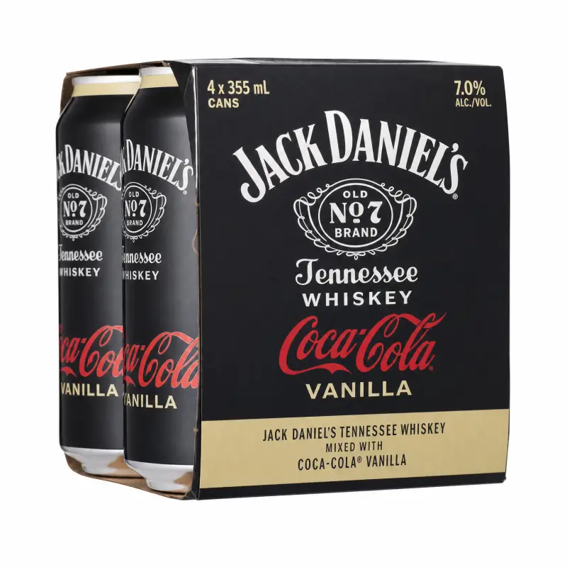 Jack Daniel's & Coca-Cola Vanilla 4pk 355ml Cans