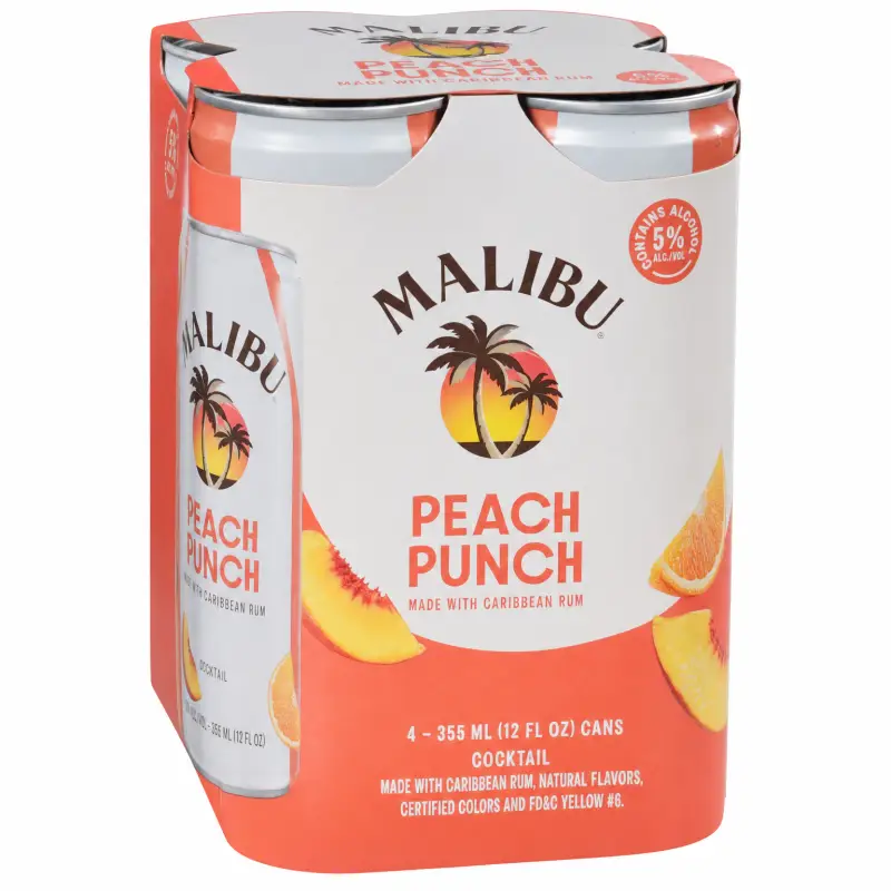 Malibu Peach Punch 4 Pack 355ml