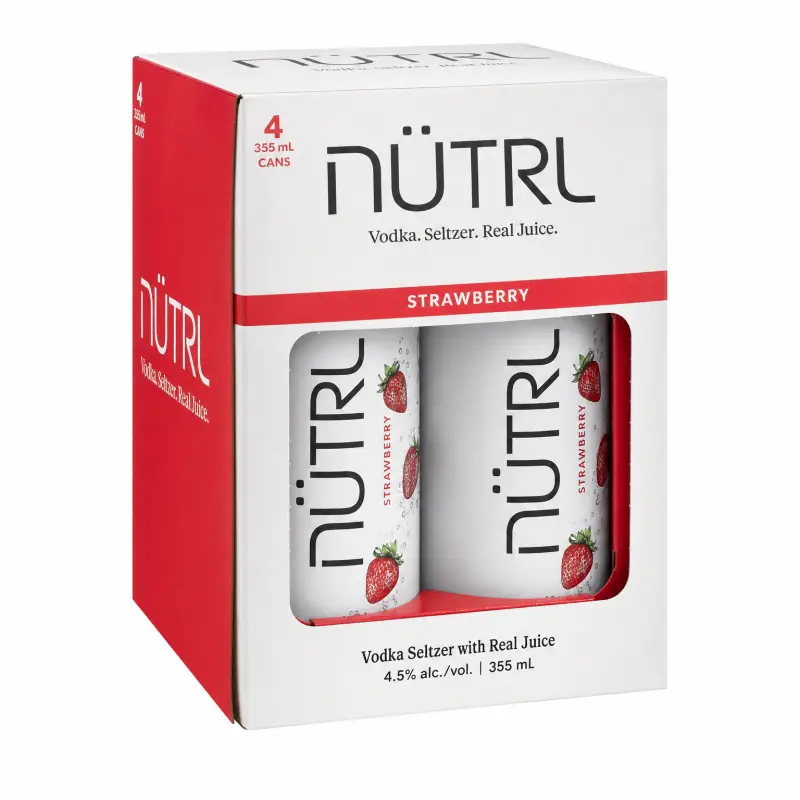 NÜTRL Strawberry Vodka Seltzer 4 Pack 355ml