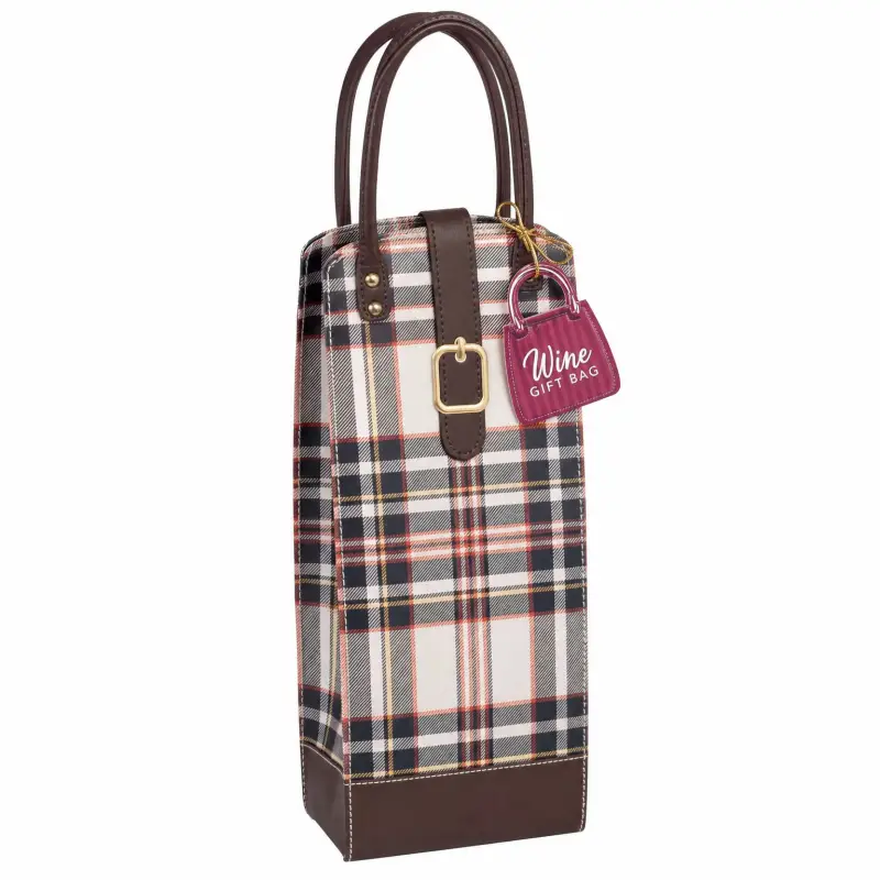Plaid Purse Wine Gift Bag
