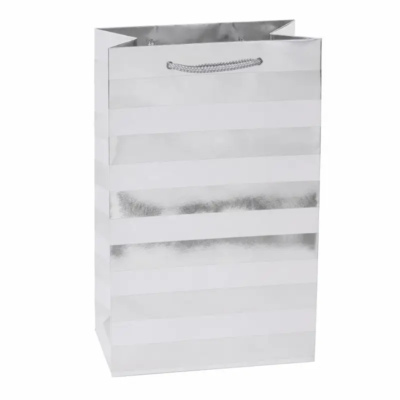 SILV FOIL STRIPE GIFT BAG 1.75