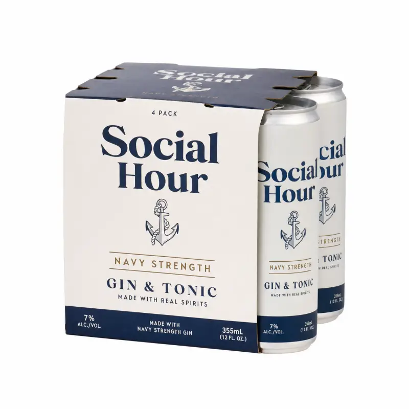 Social Hour Navy Strength Gin & Tonic 4pk