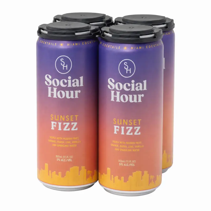 Social Hour Sunset Fizz Can 4pk 355ml