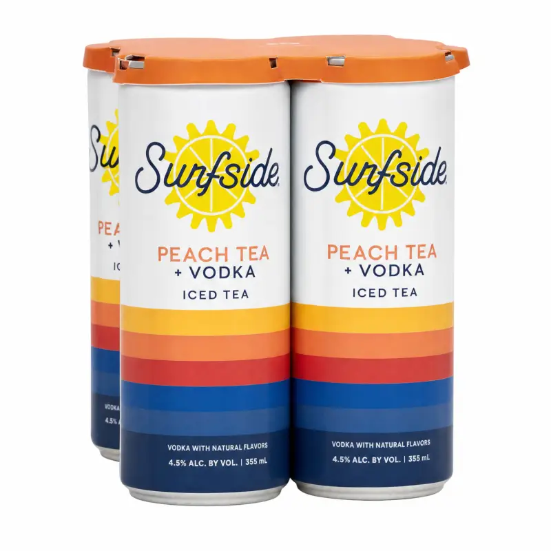 Surfside Peach Tea Vodka 4pk 355ml Cans