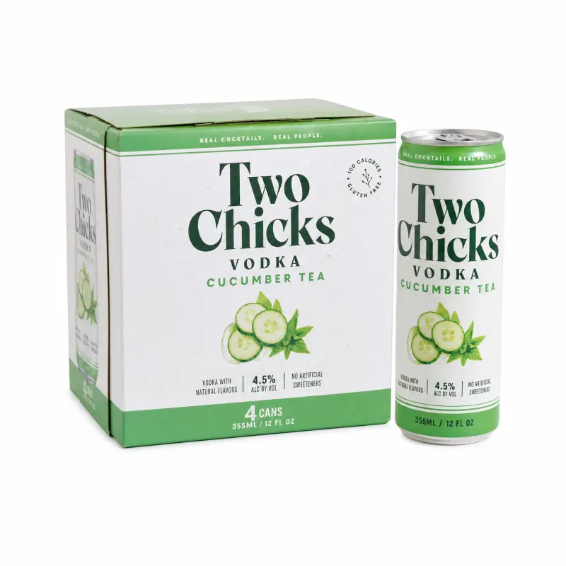 Two Chicks Vodka Cucumber Tea 4pk 355ml Cans