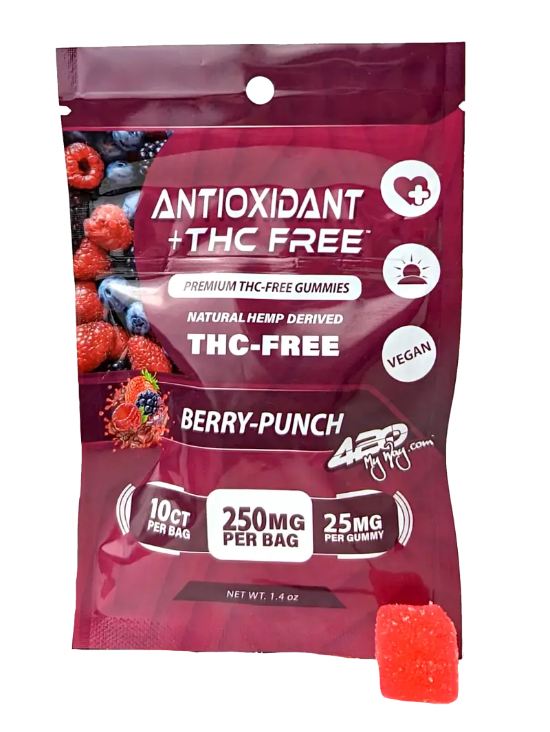 Antioxidant + THC-FREE • Berry Punch | 420 My Way, THC-FREE Gummies