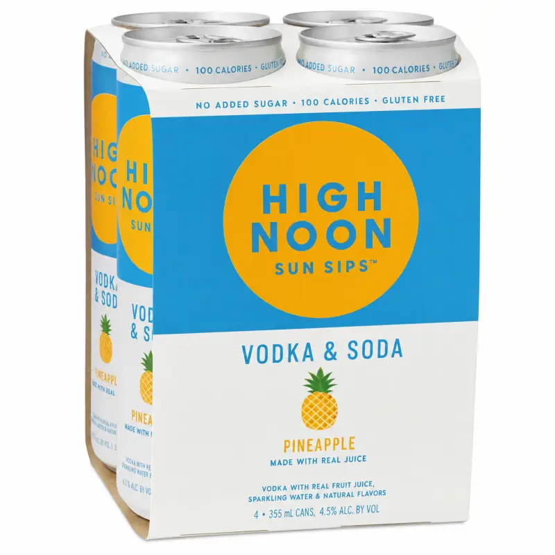 High Noon Pineapple Vodka & Soda 4pk 355ml Cans