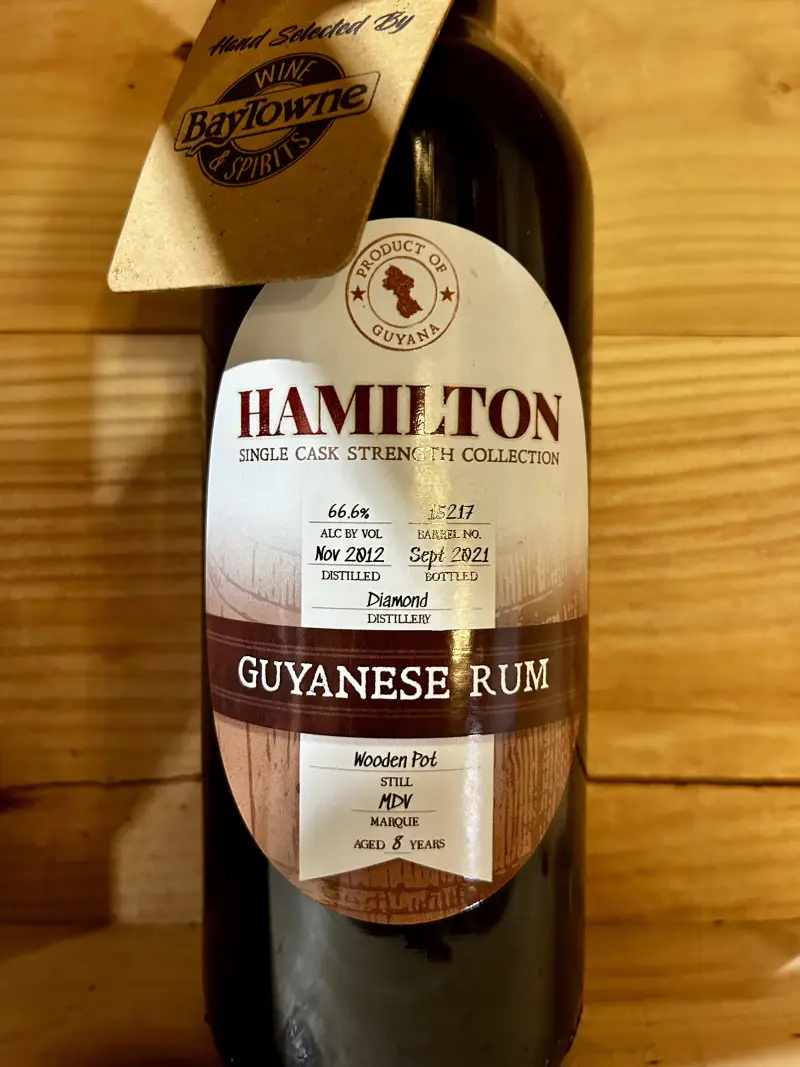 Hamilton Guyanese Wooden Pot Still Rum 750ml