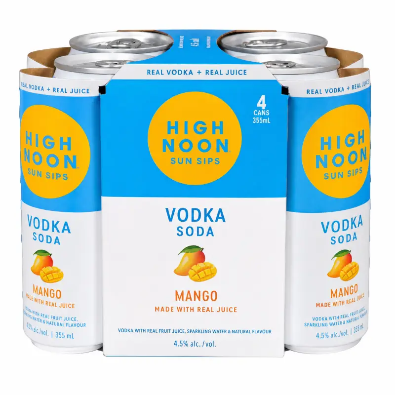 High Noon Mango Vodka Soda 4pk 355ml