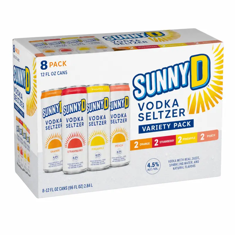 SunnyD Vodka Seltzer Variety Pack 8 Pack 12oz Cans