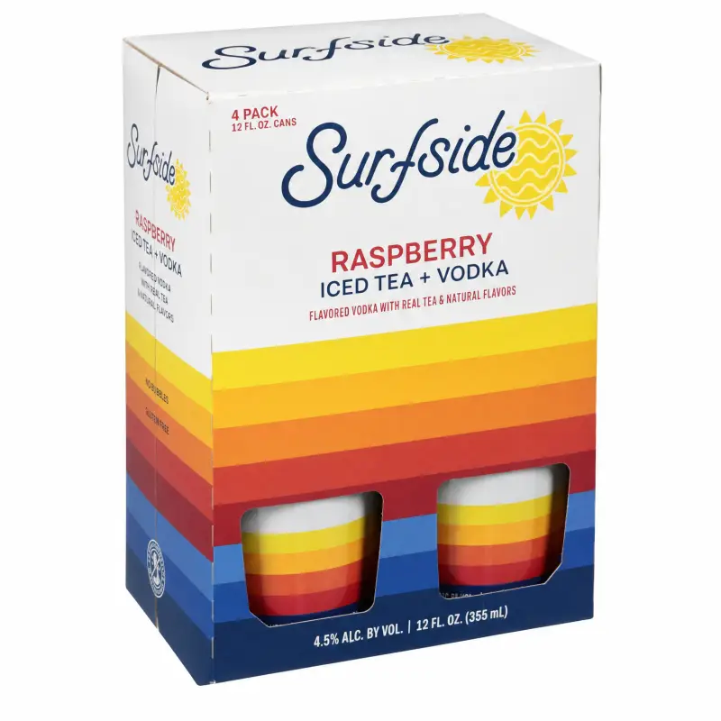 Surfside Raspberry Iced Tea Vodka 4 Pack 12oz Cans
