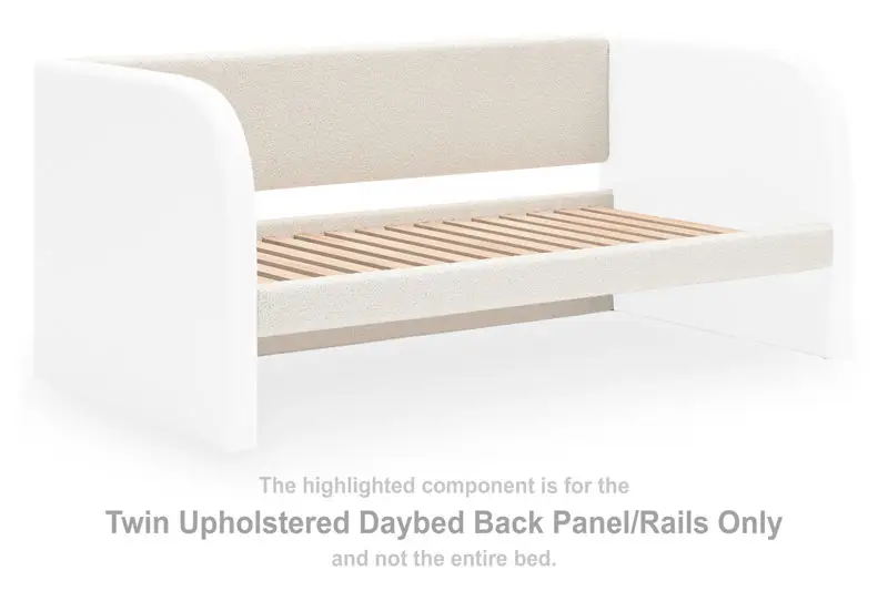 Arloster - Twin Upholstered Daybed Back Panel Rails - White