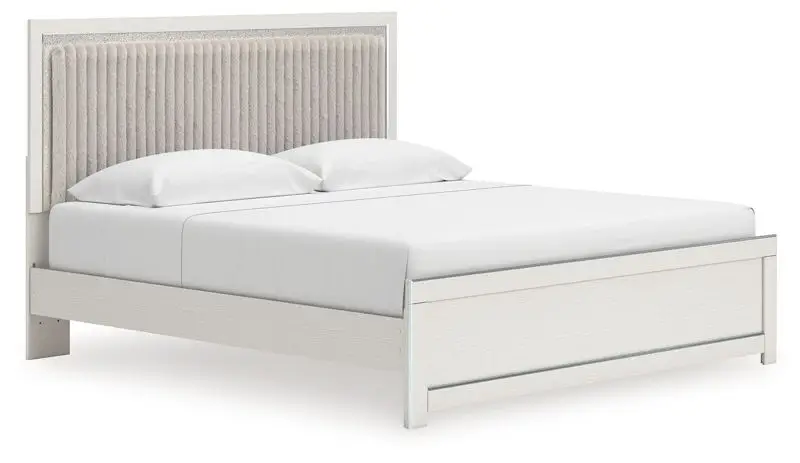 Zuraleus - Upholstered Panel Platform Bed With Roll Slats