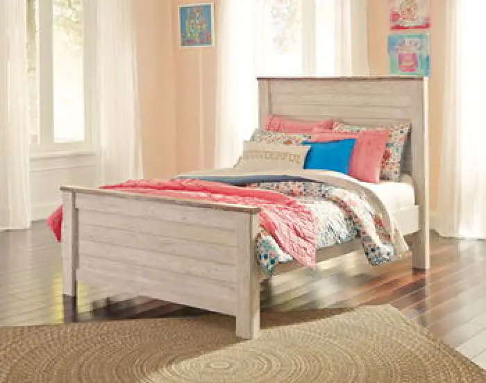 Willowton - Full Panel Rails - Whitewash