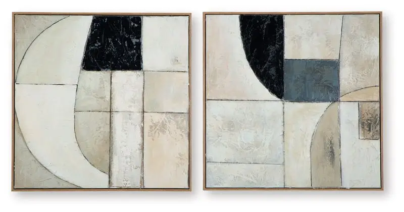 Bexlen - Wall Art Set (Set of 2) - Tan / Taupe / Black