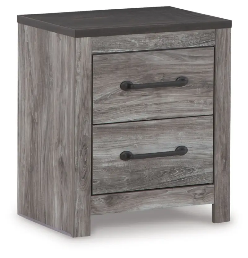 Bronyan - Two Drawer Night Stand - Dark Gray